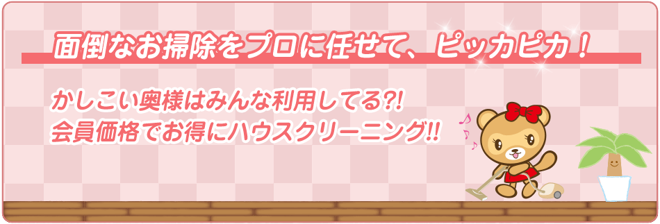 面倒なお掃除はプロに任せてピッカピカ